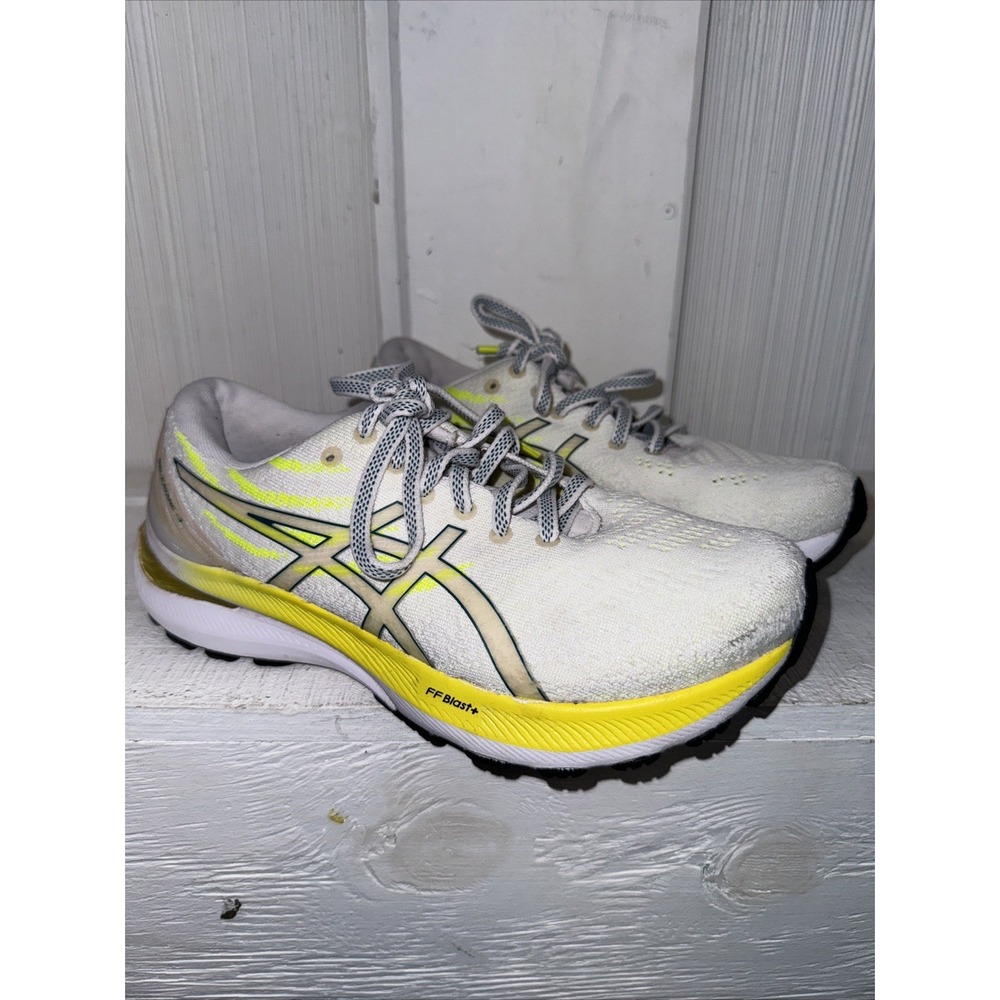 ASICS WOMEN'S‎ GEL-KAYANO 29 RUNNING SHOES SNEAKERS WHITE YELLOW SIZE 7